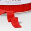 18' Christmas Fabric Ribbon Red Grosgrain - Wondershop™ - 3 of 3