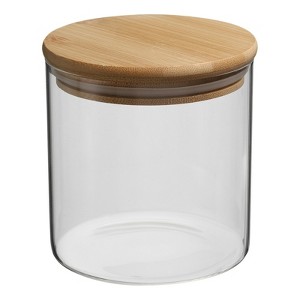 Unique Bargains Kitchen Food Storage Glass Jar with Airtight Bamboo Lid - 1 of 4