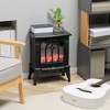 ChicFurnit Indoor Fireplaces 18" Freestanding Fireplace Fireplace Heater with Realistic Flames 750W/1500W for Living Room, Black, 15.9"*11.8"*17.7" - 2 of 4