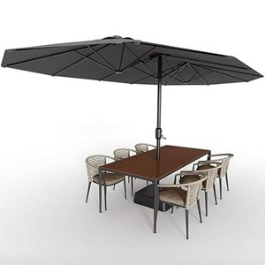 GustoWave Double-Sided 15FT x 9FT Outdoor Patio Umbrella for Pool, Deck - 1 of 4