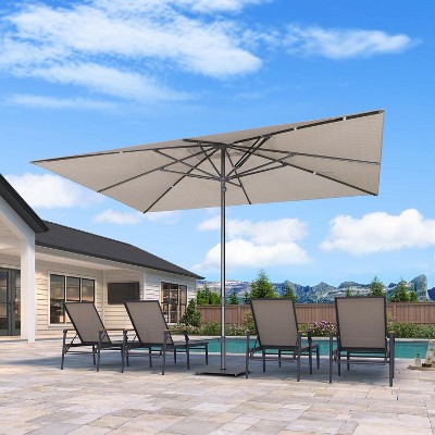 PURPLE LEAF Outdoor Patio Umbrella Market Table Sun Umbrellas with 8 Aluminum Sturdy Ribs for Backyard Deck Garden Pool