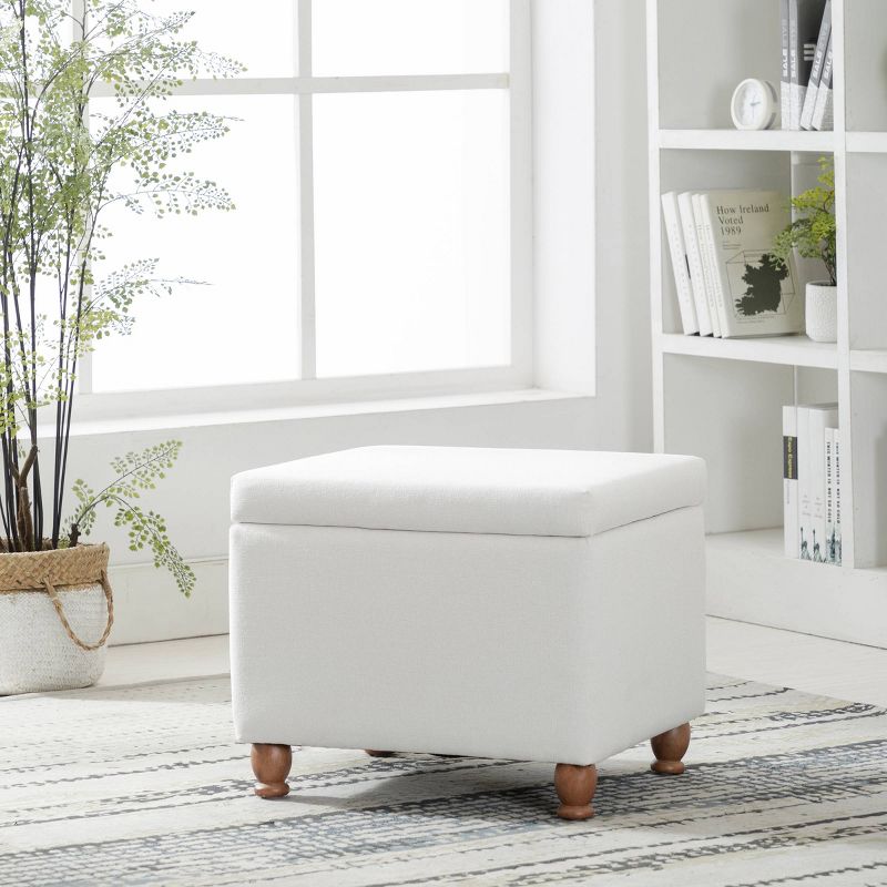 Rectangle Storage Ottoman with Hinged Lid - WOVENBYRD, 1 of 13