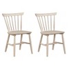 Royal Hampton Side Dining Chair Set of 2, Spindle Back, Tapered Legs, White Oak Wood - 2 of 4