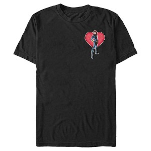 Men's Marvel Black Widow Heart Pocket T-Shirt - 1 of 4