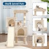 FDW 3-Tier Cat Tree 36 Inches Cat Tower for Indoor Cats Cat Scratcher Cat Condo with Plush Condos Sisal Scratching Posts and Hanging Toy - 4 of 4