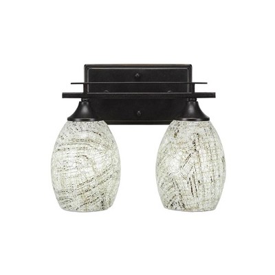 Toltec Lighting Uptowne 2 - Light Vanity in  Dark Granite with 5" Natural Fusion Shade