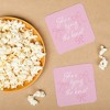 Big Dot of Happiness 25 Ct She's Tying the Knot Drink Coasters, 4-Inch Disposable Square Paper Coasters for Pink Bows Bridal and Bachelorette Party - 3 of 4