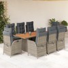 vidaXL Garden Dining Set Grey PE rattan, powder-coated steel, acacia wood - 2 of 4