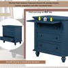 Vynxaria 3-Drawer Storage Wood Cabinet, End Table with Pull out Tray for Bedroom, Living Room, Kids' Room,Hallway - 4 of 4