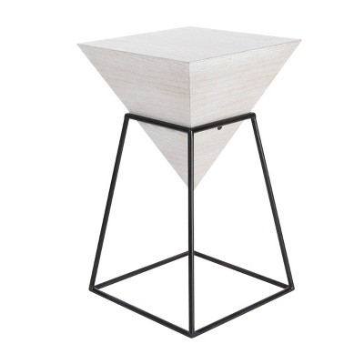 Geometric Accent Table White - Olivia & May