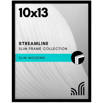 Americanflat 10x13 Picture Frame - Streamline Collection - Thin Border Photo Frame for Tabletop and Wall Display - Black