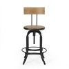 2pc Ximen Modern Industrial Firwood Adjustable Height Swivel Counter Height Barstools Natural/Black Brushed Silver - Christopher Knight Home - 3 of 4