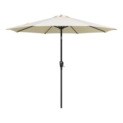 Sugift 9 Ft. Market Outdoor Patio Umbrella In Beige With Push Button ...