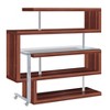 Sapphtopaz 4-Tier Bookcase with Chrome High Gloss Finish, Clear Glass Display Bookshelf Writing Desk with Shelf for Small Spaces, Office - 4 of 4