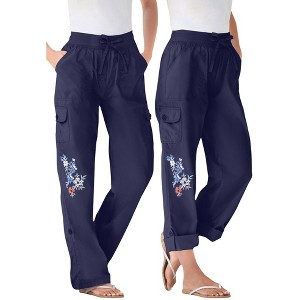 Woman Within Plus Size Convertible Length Cargo Pant/Capri - 1 of 4