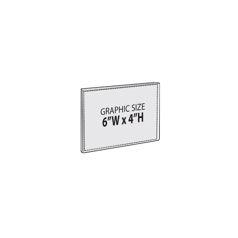 Azar Displays Clear Acrylic Magnet Back Sign Holder Frames 6" W x 4" H - Horizontal / Landscape, 2-Pack, 4 of 6