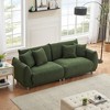Black86.6 inch Modular Teddy Fleece Cloud 3 Seater Sofa Deep Seat Upholstered WITH/Metal Legs with 4 Pillows for Home Apartment,Living Room - 2 of 4