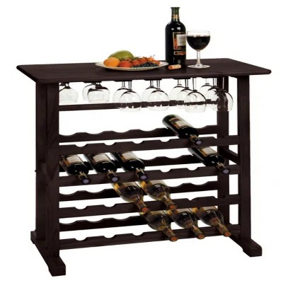 LunaLulinlk Wine Rack Espresso Kitchen Storage