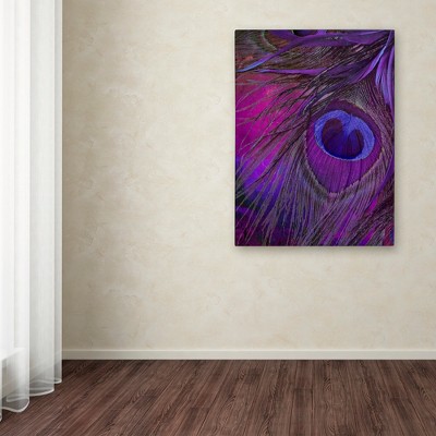 Vibrant Purple and Blue Peacock Feather Canvas Art
