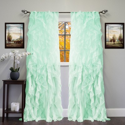 Chic Sheer Voile Vertical Ruffled Tier Window Single Panel Curtain by Sweet Home Collection®