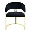 20" Fallon Accent Chair Black Velvet/Mirrored Gold - Acme Furniture: No Assembly, Stainless Steel Frame - 2 of 4