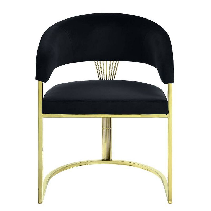 20&#34; Fallon Accent Chair Black Velvet/Mirrored Gold Finish - Acme Furniture, 2 of 9