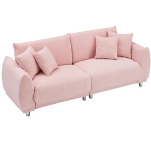 NicBex 86.6 Inch Teddy Fleece Sofa Couch 2-Seater Sofa with 4 Pillows for Living Room,Apartment,Bedroom - 1 of 4