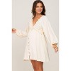 PinkBlush Beige Crochet Lace Button Front Maternity Dress - 3 of 4