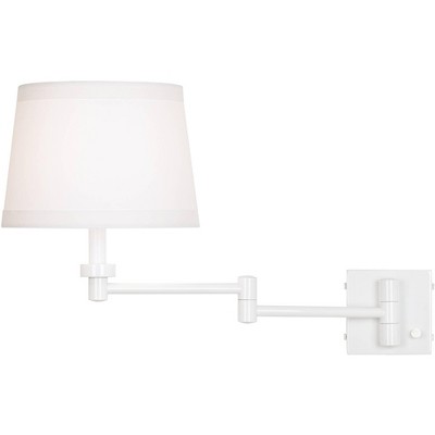 Modern Vero White Metal Swing Arm Wall Lamp with Dimmable Feature