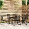 vidaXL Patio Dining Set Outdoor Dining Set Garden Table and Chair Set Black - 55.1" Table Length 6 - 2 of 4