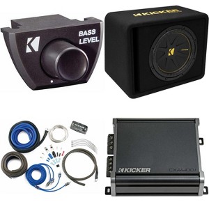 Kicker 12 Inch Comp Bass Package 50VCWC122 with CXA4001, Bass Knob and amp wire kit - 1 of 4