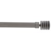 Evideco French Home Goods Adjustable Single Curtain Rod 50"-82" with Layered Disc Finials and Brackets, Available in Taupe or Gray - 2 of 4
