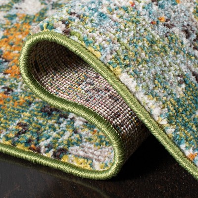 Turquoise Tides Hand-Knotted 2'2" x 4' Synthetic Area Rug
