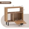 Costway Boho Rattan Nightstand Wooden End Table with Storage Shelf Cabinet & Metal Legs - 3 of 4