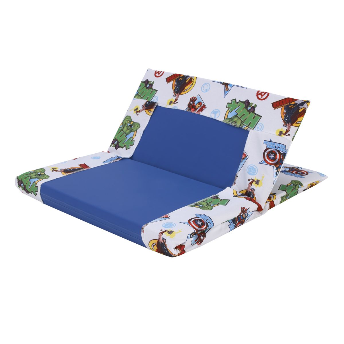 NoJo Marvel The Avengers I Am A Hero Blue, Green, Red, and Yellow Preschool Nap Pad Sheet - thumbnail 4