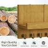 LunaLulinlk Key Holder for Wall, Dinosam Mail Organizer Wall Mount with 5 Key Hook and Mail Holder, Designer Key Rack Suitable Brown - 2 of 4