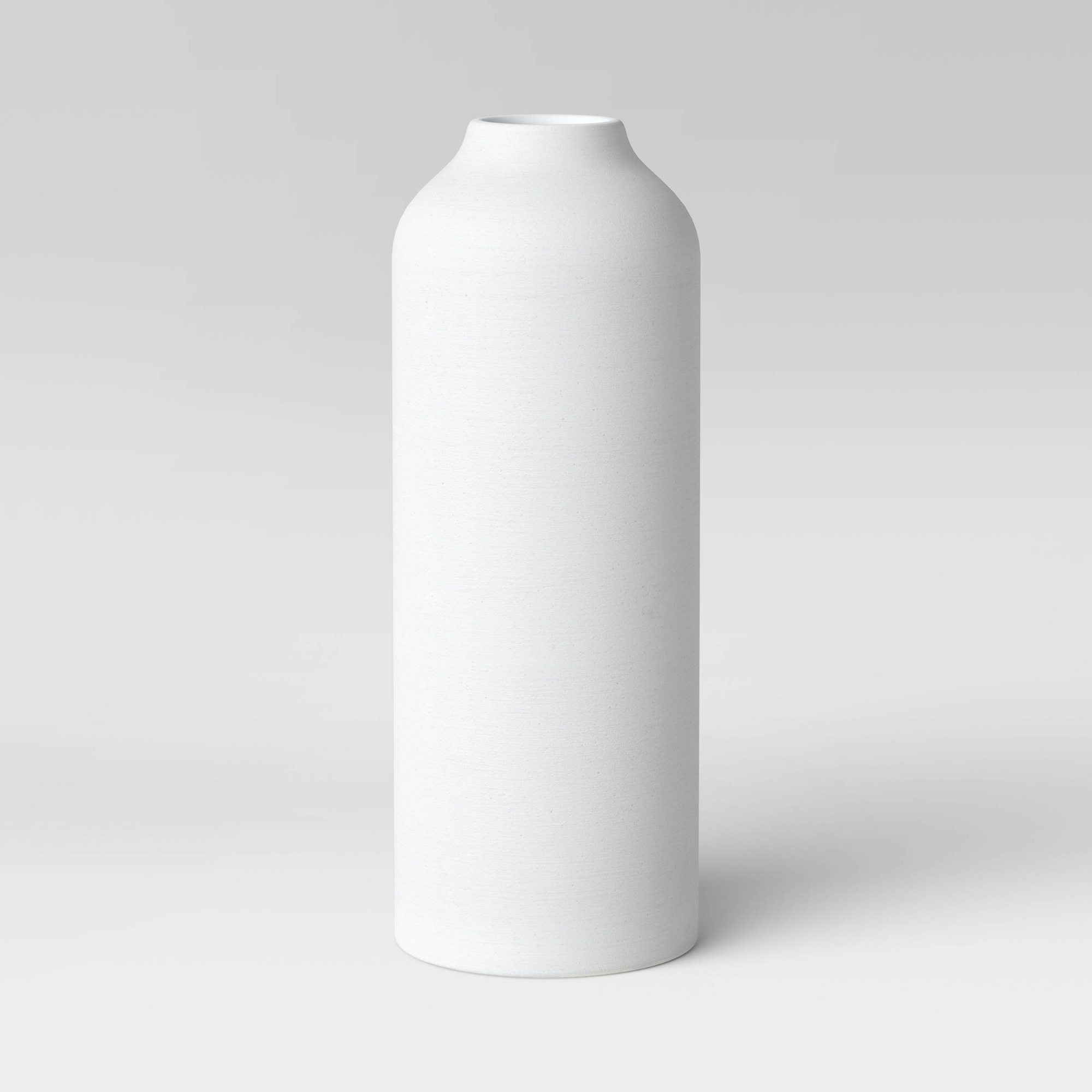 Tall Modern Textured Ceramic Vase White - Threshold™