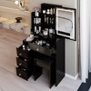 Sapphtopaz Fashionable Vanity Desk Makeup Table with High Capacity Storage, Brightness Adjust LED Mirror for Bedroom - 3 of 4