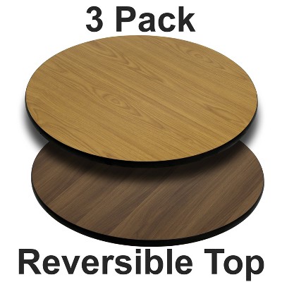 Flash Furniture 3 Pack 30'' Round Table Top with Reversible Laminate Top