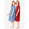 Dreams & Co. Plus Size 2-Pack Short-Sleeve Sleepshirt - 4 of 4
