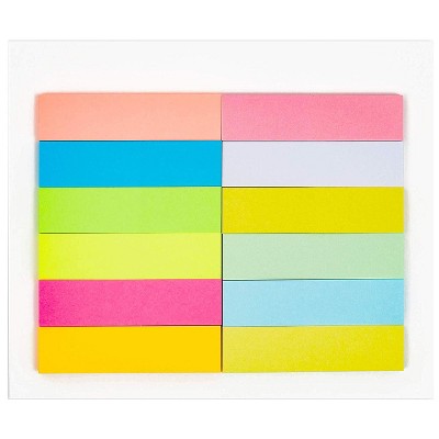 Juvale 6-Pack 12-Color Sticky Notes Index Tabs Stickers, Bookmark Page Markers