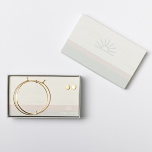 Totalee Gift Gold Geometric Circle Earring Set Burnished Brass Gold - 1 of 3