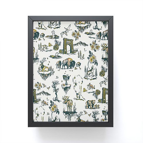 The Whiskey Ginger Yellowstone National Park Travel Pattern Framed Mini Art Print - Society6 - image 1 of 3