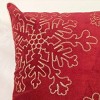 ChicFurnit Bed Pillows Christmas Snowflake Pillow Velvet Decor Pillow with Hidden Zipper Cotton Pillows for Living Room Decoration, Red, 20"*1"*20" - 2 of 4