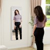 Tangkula Wall Mounted Jewelry Cabinet Armoire Full-Length Mirror w/ LED Lights & Drawer - 2 of 4
