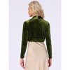 INSPIRE CHIC Women's Long Sleeve Cocktail Party Open Front Cropped Velvet Bolero Shrugs - 4 of 4