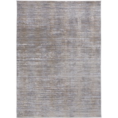 Laina Transitional Distressed Taupe/Silver/Tan Area Rug