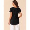 cheibear Women's Casual Round Neck Short Sleeve Maternity Loungewear T-Shirt - 4 of 4