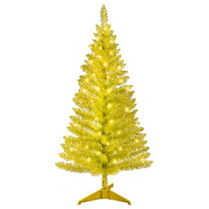 4FT Pre-Lit Christmas Tree, Small Artificial Xmas Tree with 50 UL Lights and 122 PVC Tips, Holiday Tree for Office or Indoor Décor - Cuddlewood - 1 of 4