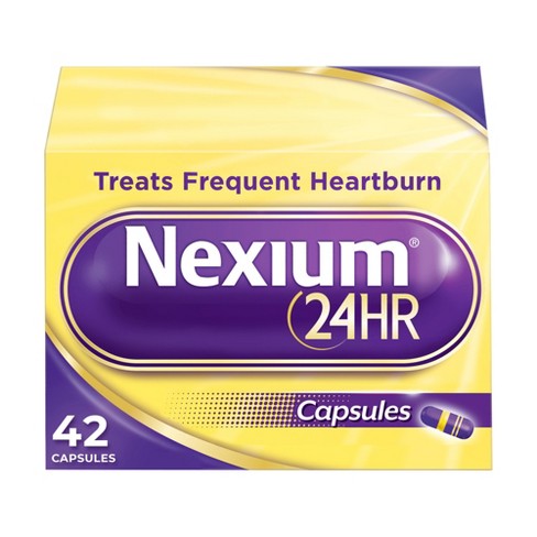 Nexium 24HR Delayed Release Heartburn Relief Capsules - Esomeprazole Magnesium Acid Reducer - image 1 of 4